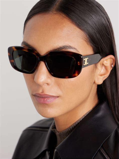 celine triomphe rectangular sunglasses|TRIOMPHE XL 01 SUNGLASSES IN ACETATE .